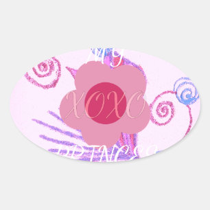 Mijn kleine prinses: Baby roze vector Inspirerend Ovale Sticker