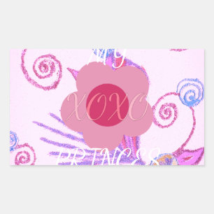Mijn kleine prinses: Baby roze vector Inspirerend Rechthoekige Sticker