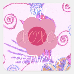 Mijn kleine prinses: Baby roze vector Inspirerend Vierkante Sticker