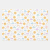 Mijn kleine Sunshine Rainbows & Clouds Party Wrap Inpakpapier Vel (Voorkant)