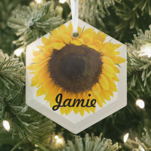 Mijn kleine zonnebloem ster kerst ornamenten