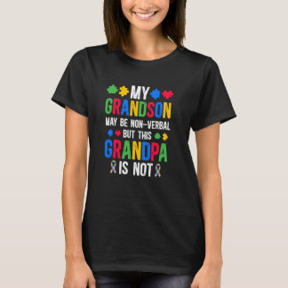 Mijn kleinkind trots autisme opa autisme krijger G T-shirt