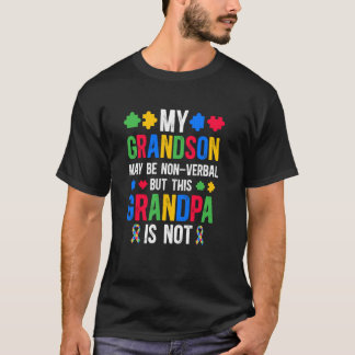 Mijn kleinkind trots autisme opa autisme krijger G T-shirt