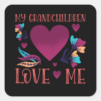 Mijn kleinkinderen houden van me cadeau aan oma vierkante sticker
