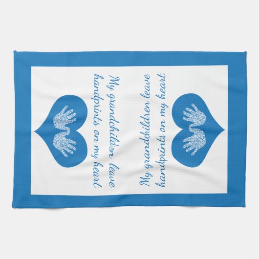 Mijn kleinkinderen verlaten handdrukken Tea Towel Theedoek (Horizontaal)