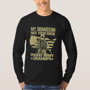Mijn kleinzoon heeft je rug - Proud Army opa T-shirt