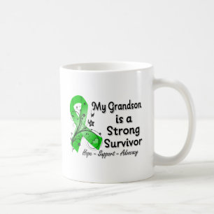 Mijn kleinzoon is een sterk Survivor Green Ribbon Koffiemok