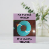 Mijn koffiewereld is een wereldwijde dorpskaart briefkaart (Staand voorkant)