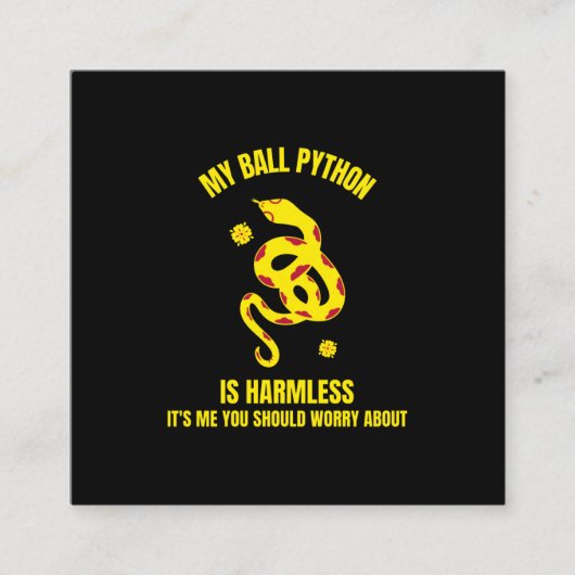Mijn kogelpython is een onschuldig, grappig reptie contactkaartje (Voorkant)