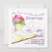 Mijn kopje loopt over van de Schrift Lavendel Thee Kaart (Achterkant)