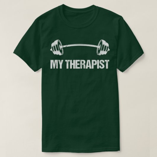 Mijn kruapist (Barbell) Funny Workout Weight Lifti T-shirt (Design voorkant)