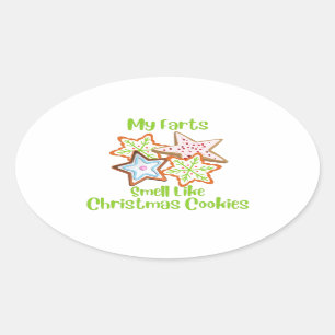 Mijn kunst smukt als kerstkoekjes ovale sticker