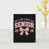 Mijn laatste eerste dag Senior 2026 Pink Bow CL va Kaart (Gele Bloem)