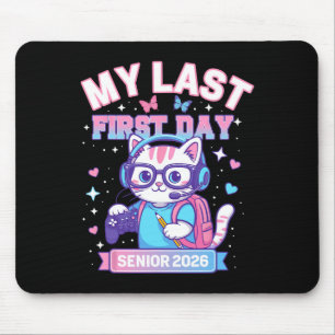 Mijn laatste eerste dag senior 2026 Schattige Kat Muismat