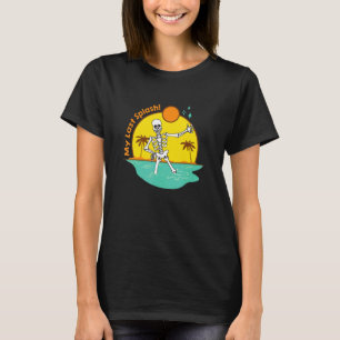 Mijn Laatste Plons Skelet Bruid Strand Bruidsmeis T-shirt