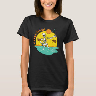 Mijn Laatste Splash Skelet Bruid Strand Bruidsfees T-shirt