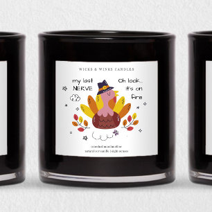Mijn laatste zenuw Funny Thanksgiving kaars label