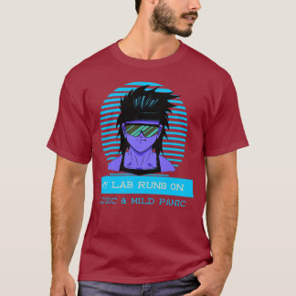 Mijn lab draait op logica & lichte paniek Wetensch T-shirt