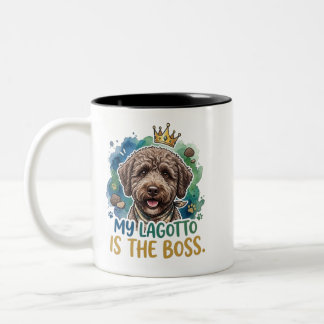 Mijn Lagotto Is De Baas Grappige Hond Koffiemok Tweekleurige Koffiemok