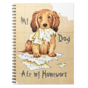 Mijn lange Dachshund Ate mijn thuiswerk Notitieboek