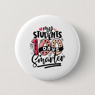 Mijn leerlingen zijn 100 dagen slimmer Docent Ronde Button 5,7 Cm