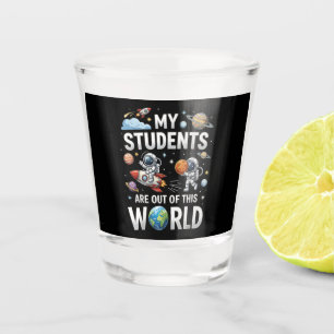 Mijn leerlingen zijn in deze ruimte wereld shot glas