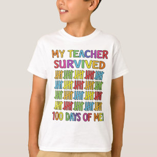 Mijn leraar heeft 100 dagen met mij overleefd Grap T-shirt