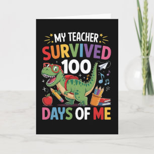 Mijn leraar heeft 100 dagen van mijn dinosaurus-sc kaart