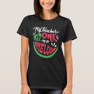 Mijn leraar is er een in een meloen jongens meisje t-shirt