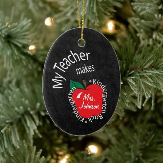 Mijn leraar Makes Kindergarten Rock | Chalkboard Keramisch Ornament (Boom)