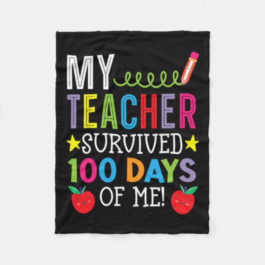 Mijn leraar overleefde 100 dagen van mijn student  fleece deken (Voorkant)