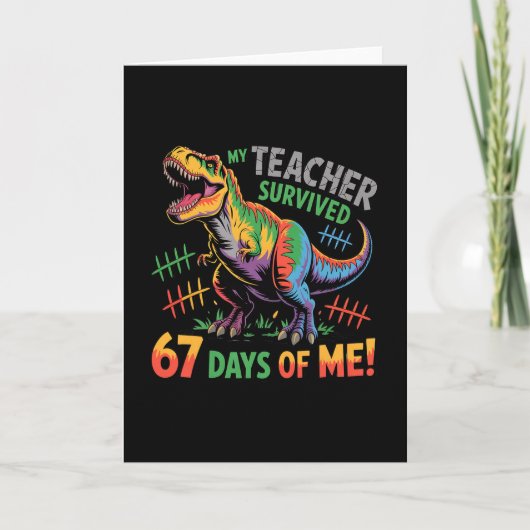 Mijn leraar overleefde 67 dagen school 67 meme din kaart (Voorkant)