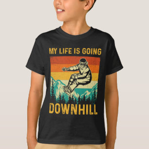 Mijn leven gaat bergafwaarts - Snowboarder Snowboa T-shirt