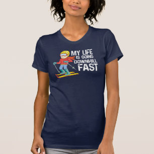 Mijn leven gaat snel bergafwaarts in de winter t-shirt
