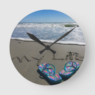 Mijn leven in Teenslippers wandklok Ronde Klok