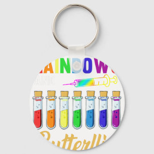 mijn leven is allemaal regenbogen en vlinders 2.pn sleutelhanger