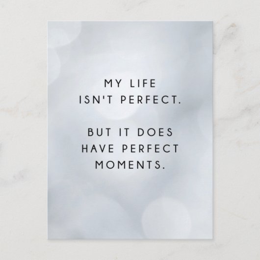 Mijn leven is geen perfect Inspirerend Briefkaart (Voorkant)