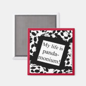 Mijn leven is panda-monium magneet (Voorkant / Achterkant)