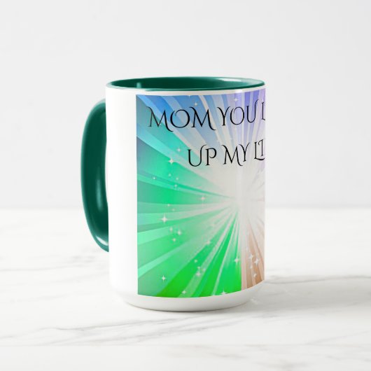 "MIJN LEVEN LICHT OP" KOFFIE OF TEA MOK. MOK (Voorkant links)