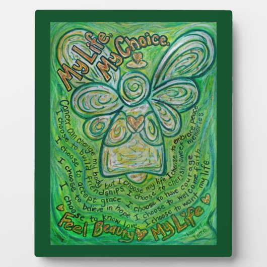 Mijn leven, mijn keuzevrijheid Groene Engel Schild Fotoplaat (Voorkant)