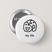 Mijn leven, mijn leven ronde button 5,7 cm (Voorkant /achterkant)