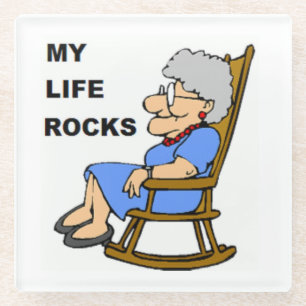 MIJN LEVEN ROCKS GLAZEN ONDERZETTER