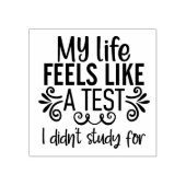 Mijn leven voelt als een proefstempel 	rubberstempel (Afrduk)