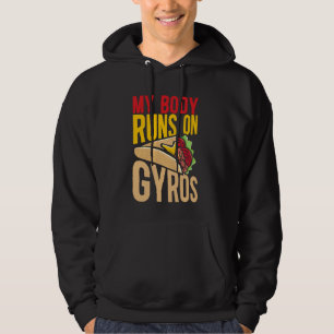Mijn lichaam draait op gyros mediterrane keuken gy hoodie
