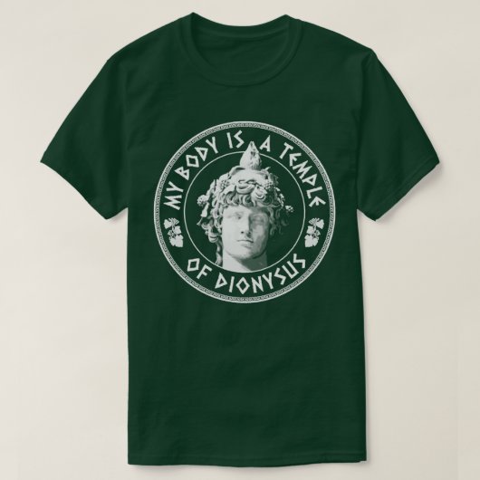 Mijn lichaam is een tempel van Dionysus Fun Philos T-shirt (Design voorkant)