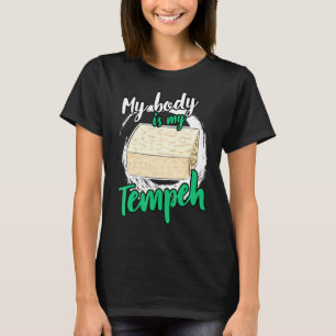 Mijn lichaam is mijn tempeh tofu Vegan Vegetarisch T-shirt