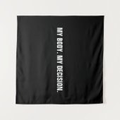 Mijn lichaam mijn beslissing zwarte blanke abortus wandkleed (Voorkant (horizontaal))