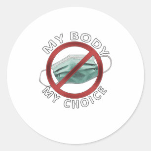 mijn lichaam mijn keukenmasker ronde sticker