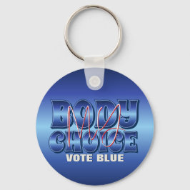 Mijn lichaam mijn keuze blauw sleutelhanger