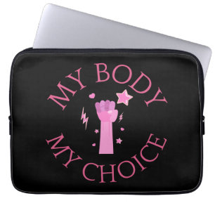 Mijn lichaam Mijn keuze Roze Feminist Laptop Sleeve